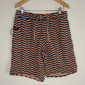 Patagonia Nylon Swim Trunks Blue Orange Florida Gators Zip Pocket Board Shorts